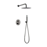 IMEX MONZA GTM039/BGM Conjunto de torneira misturadora termostática de 2 vias e chuveiro de mão com acabamento em tivoli preto gun metal