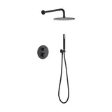Thermostatic concealed shower mixer set 2 way with hand shower matte black Monza by Imex