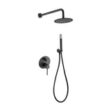 Recessed wall shower set matte black modern design stick Milos by Imex