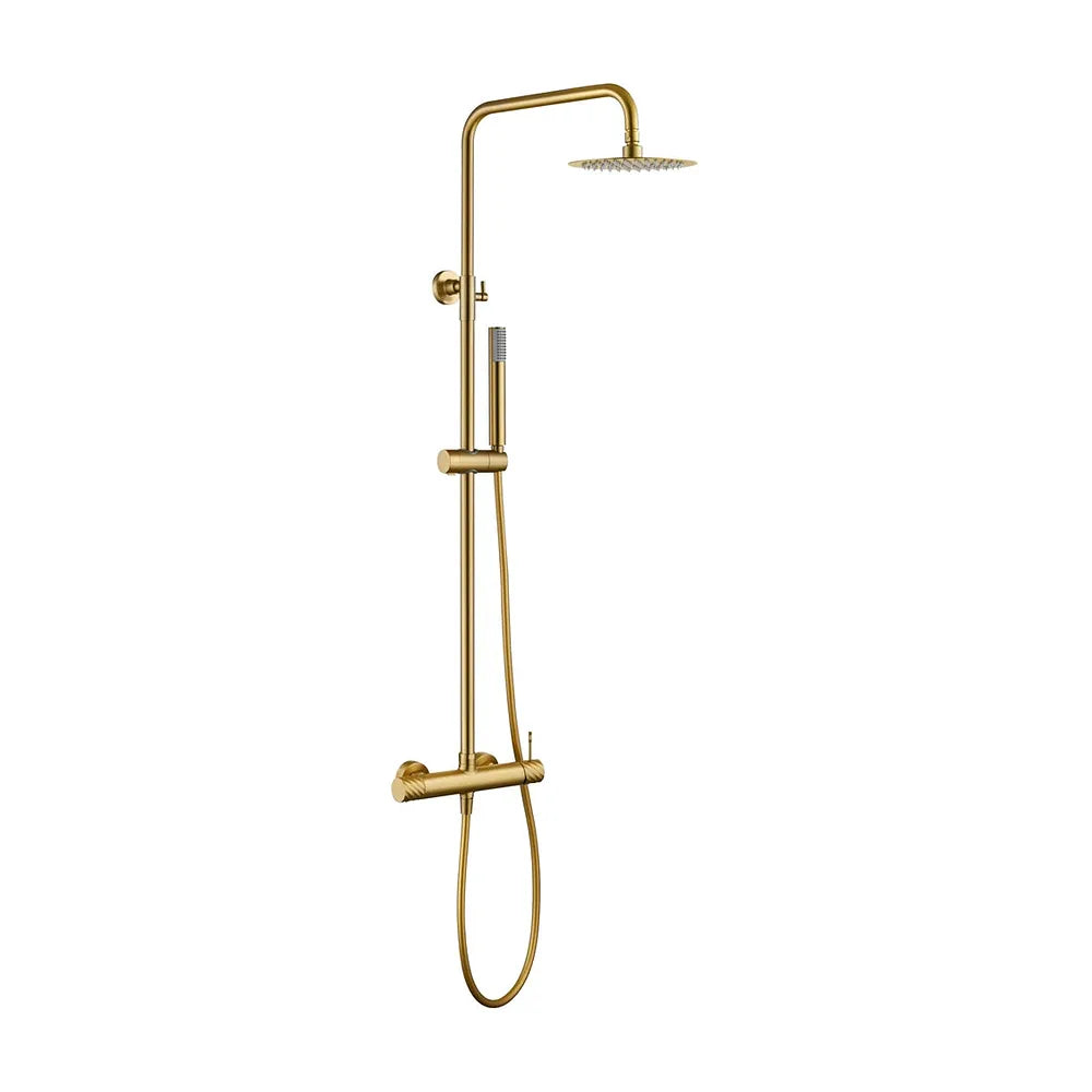 Detalle de funcionamiento de Conjunto ducha monomando Bless oro cepillado Imex