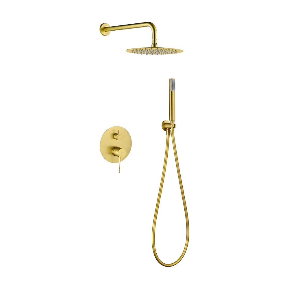 Conjunto ducha monomando empotrado Genova oro cepillado Imex Imex