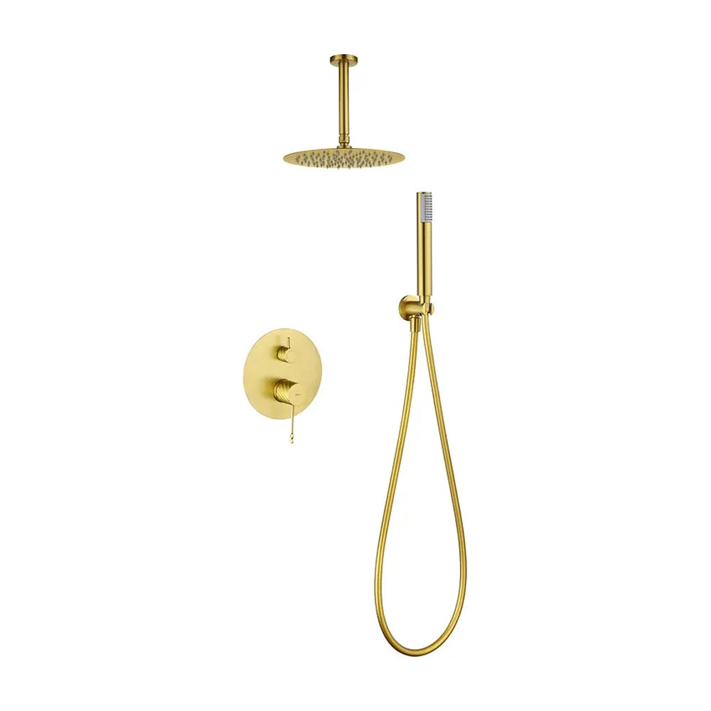 Conjunto ducha monomando empotrado Palau oro cepillado Imex Imex