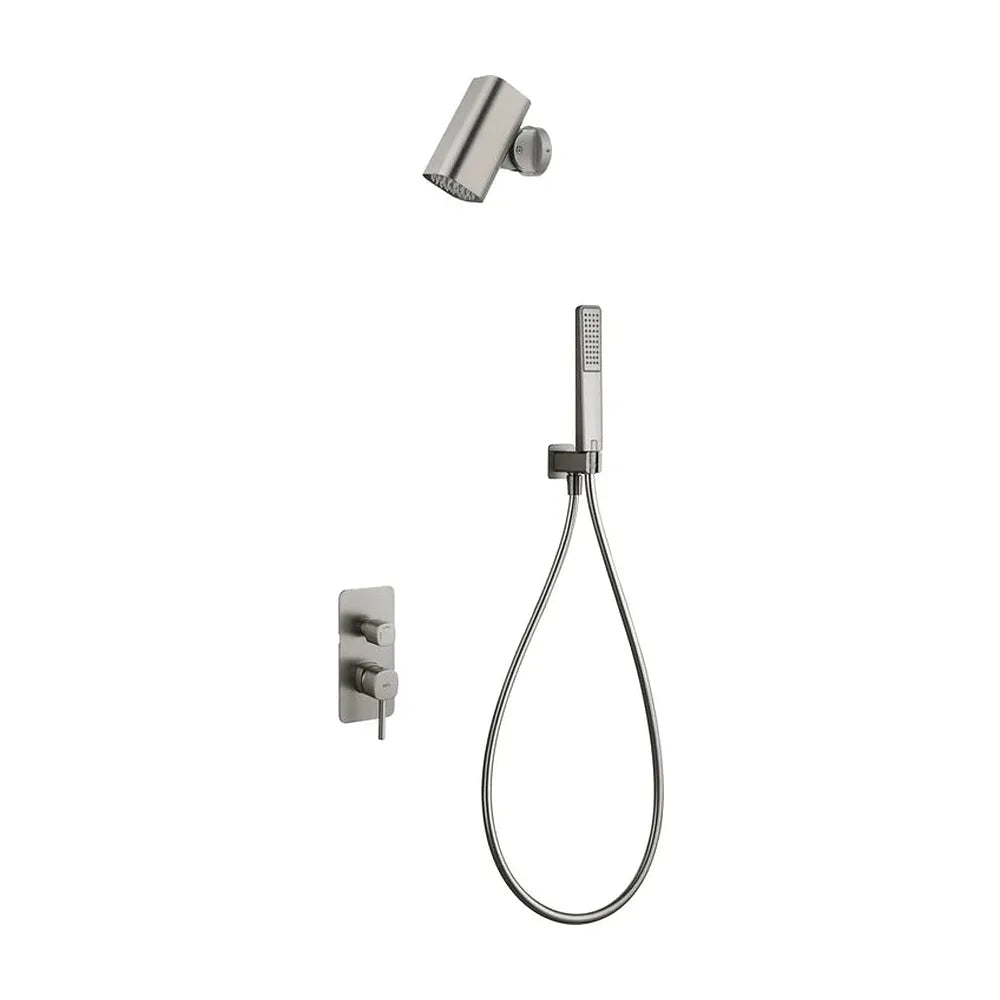 Conjunto Ducha Monomando Empotrado Toscana Con Rociador Tube Imex Níquel Imex