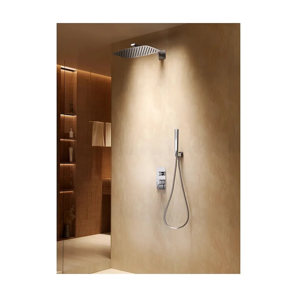 Vista en conjunto ambientada de Conjunto ducha monomando empotrado Toscana black gun metal Imex