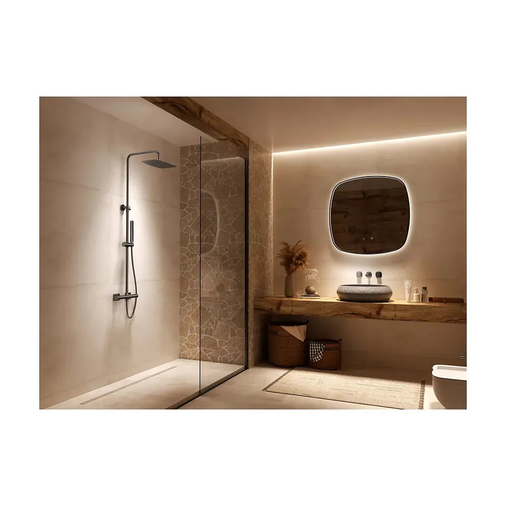 Plano de medidas y cotas técnicas de Conjunto ducha monomando Firenze black gun metal Imex