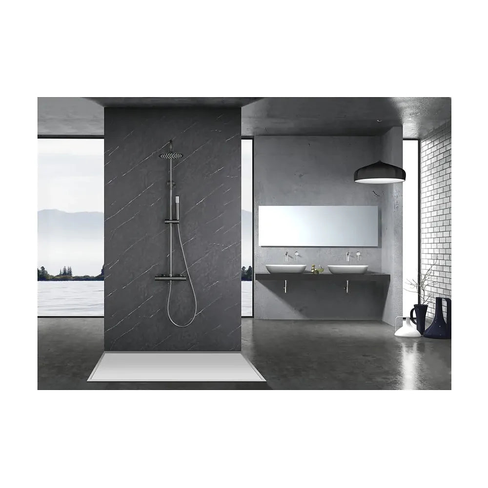 Plano de medidas y cotas técnicas de Conjunto ducha termostático Bless black gun metal Imex