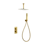 BRUSHED GOLD RECESSED THERMOSTATIC SHOWER SET AREZZO