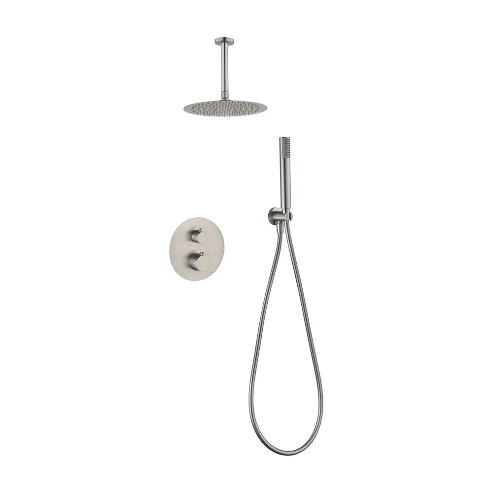 Conjunto ducha termostático empotrado Piamonte níquel cepillado Imex Imex