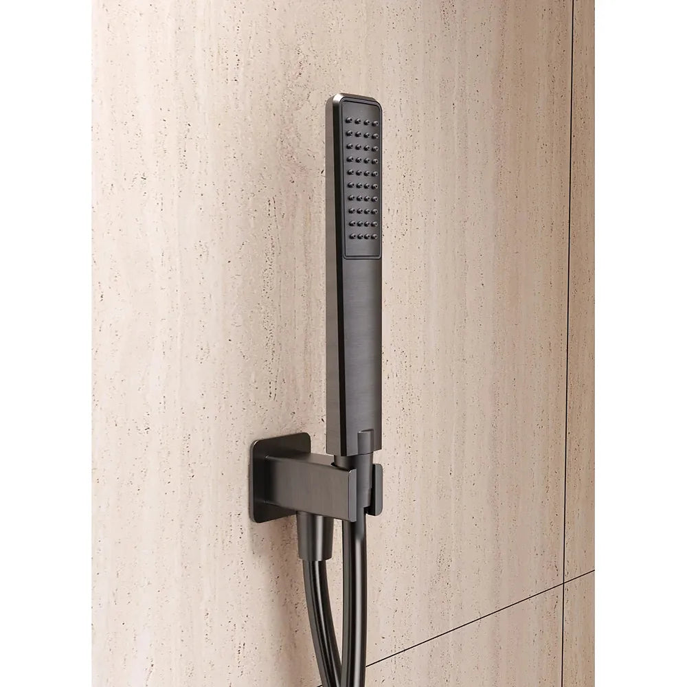 Plano o detalle técnico de Conjunto ducha termostático empotrado Sassari negro mate Imex (vista 5)
