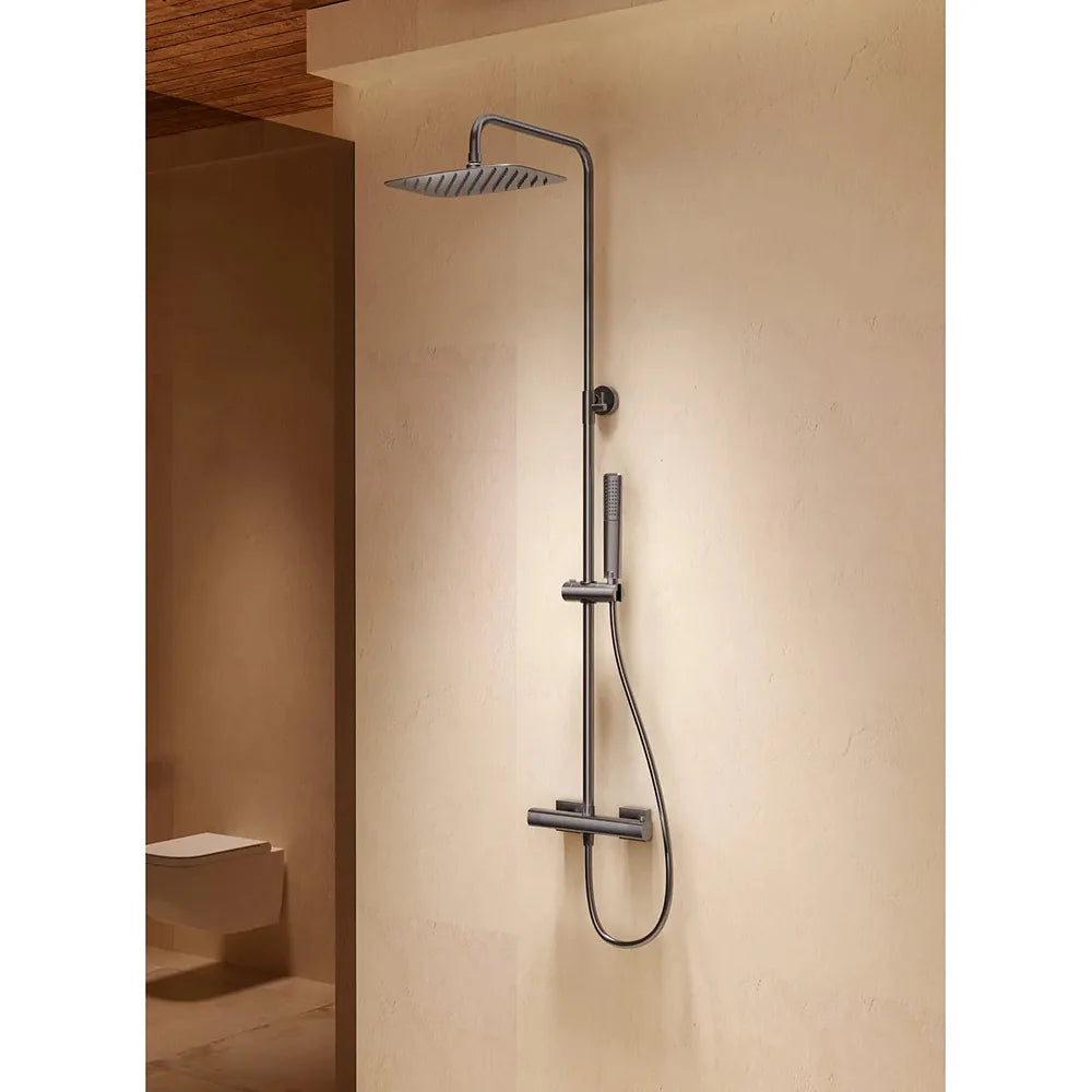 Plano o detalle técnico de Conjunto ducha termostático Firenze níquel cepillado Imex (vista 3)
