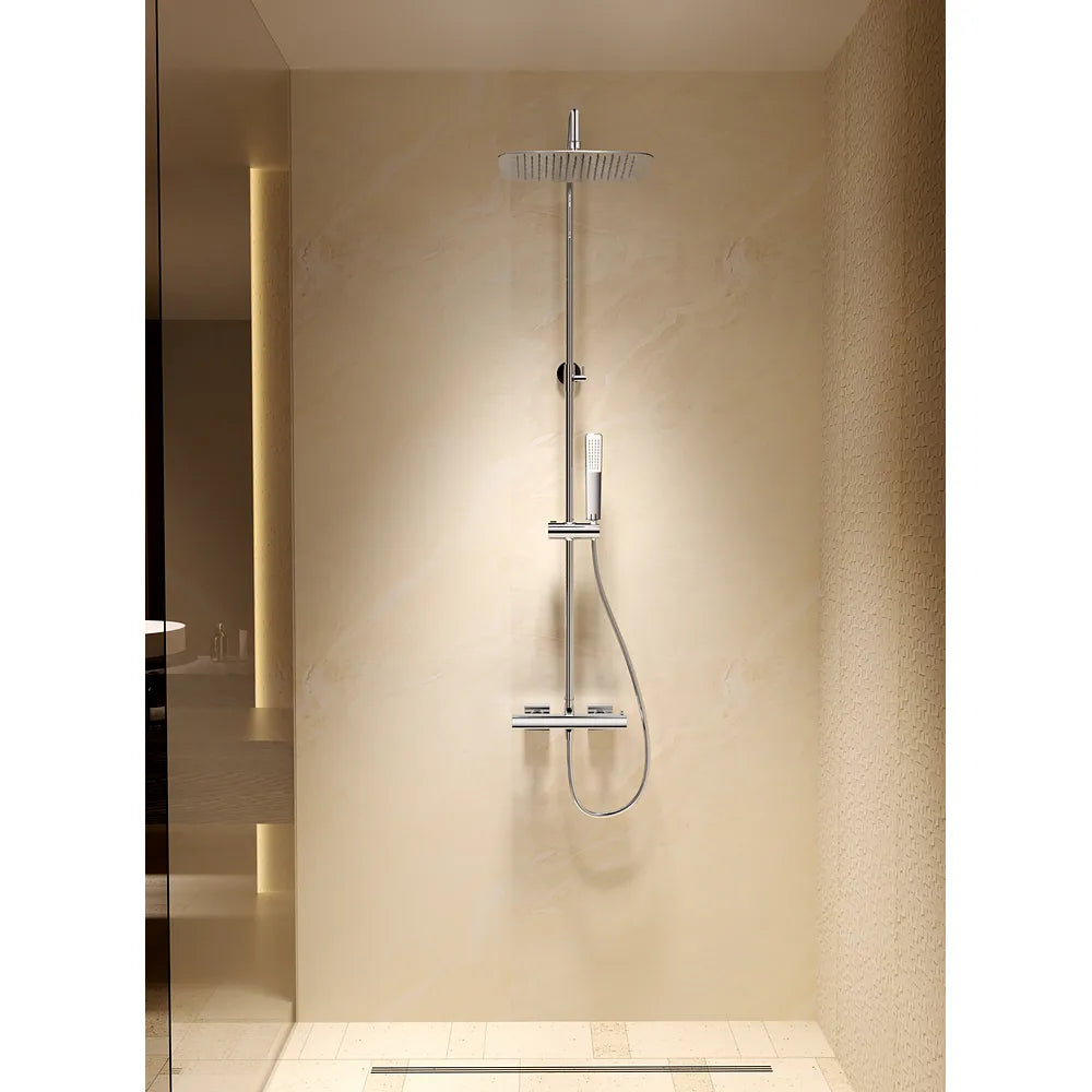 Plano o detalle técnico de Conjunto ducha termostático Toscana oro cepillado Imex (vista 3)