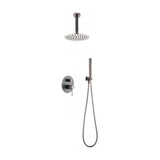 IMEX LINE GPQ038/GC élégant ensemble de douche avec design encastré en gris mat et top champagne