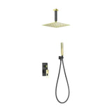 Conjunto de torneiras de duche modernas IMEX SWEDEN BDES37-6NGOLD em preto mate e acabamento em ouro de Estocolmo