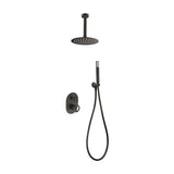 Matte black wall mounted shower set modern design Olimpo by Imex