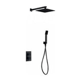 Thermostatic shower set in brass with matte black finish, Cies by Imex