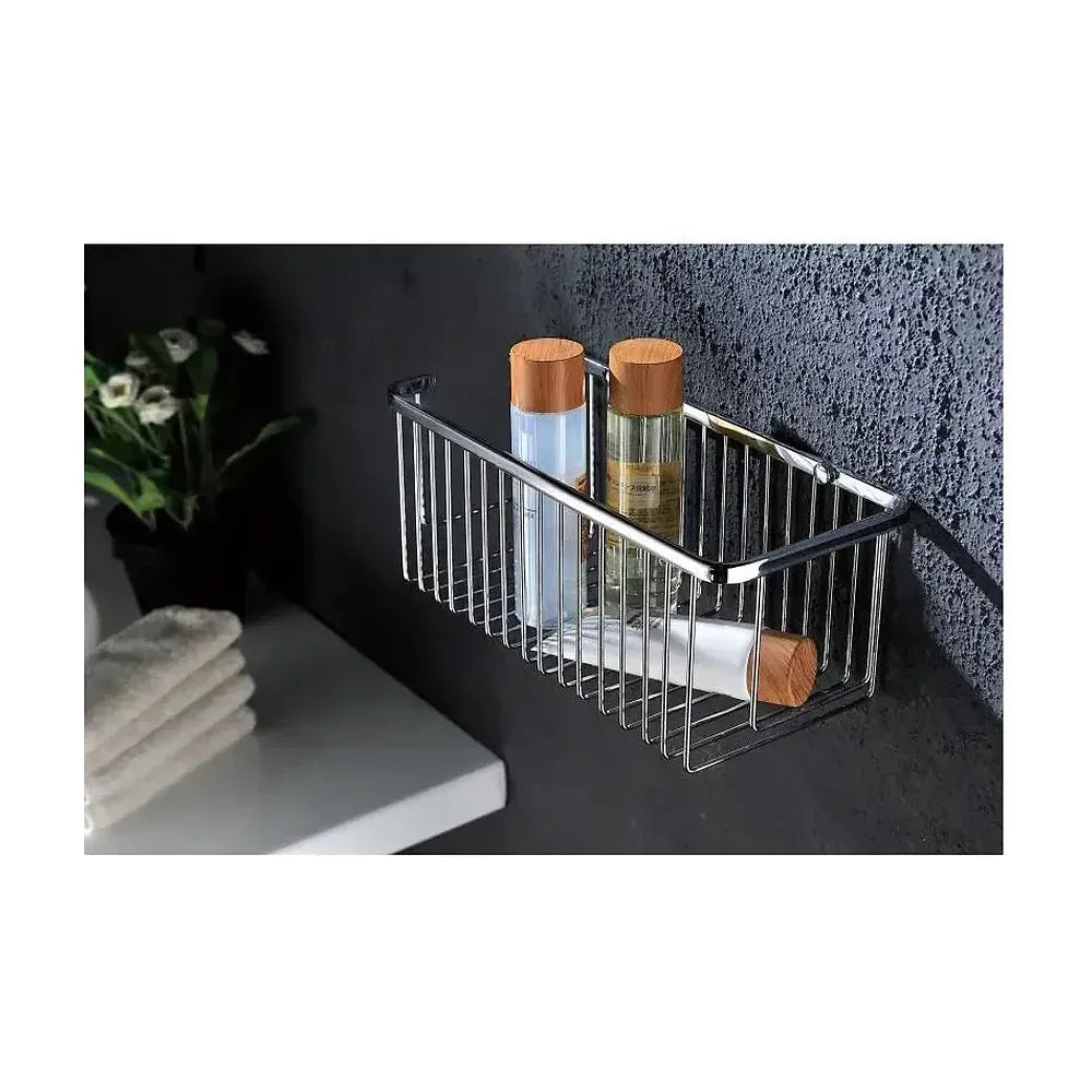 Vista principal de Estante con rejilla fabricado en acero inoxidable con acabado cromado de 30 cm de Imex