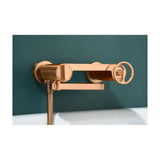 Single handle tub and shower faucet, solid brass, brushed rose gold finish, Olimpo by Imex
