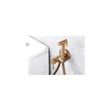 Bidet faucet single lever built in with handheld hose brushed rose gold finish Line by Imex