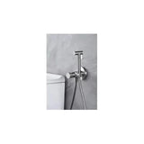 Single lever bidet mixer built in with handle and flexible hose brushed nickel finish Line by Imex