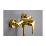 IMEX ROMA BDR001-5OC misturadora monocomando de duche com manípulo e mangueira em latão com acabamento dourado escovado sem corte