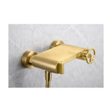 Single handle shower faucet in brass with brushed gold finish, Olimpo by Imex