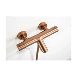 Torneira termostática para banheira e duche feita em latão com acabamento ouro rosa escovado Monza Imex
