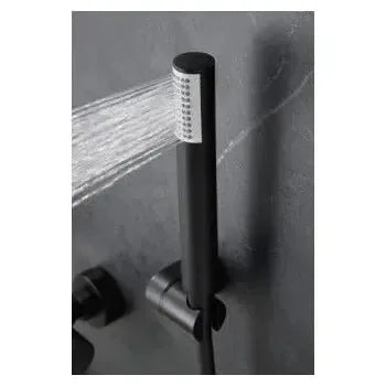 Vista principal de Grifería termostática para bañera y ducha hecha de latón con acabado negro mate Genova de Imex