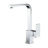 Kitchen faucet single lever with high rectangular spout, chrome finish, Cox by Imex