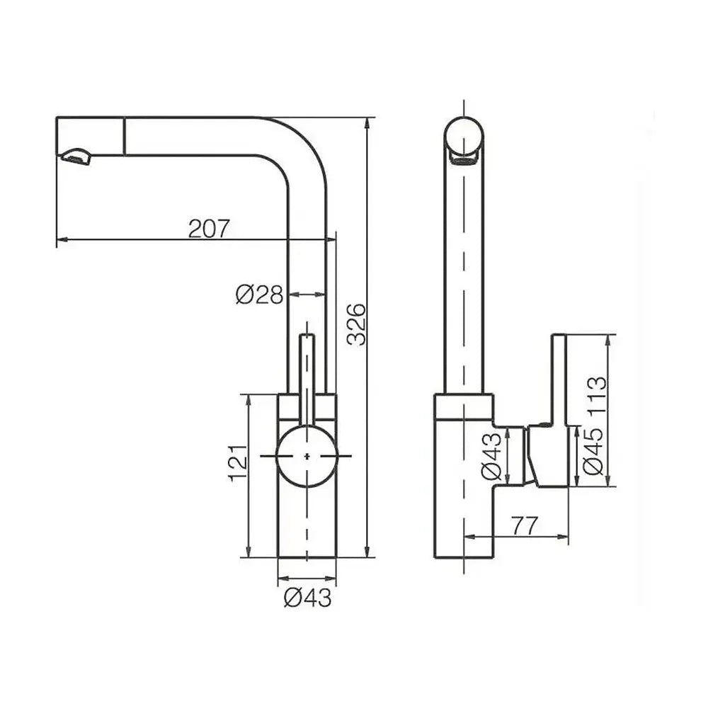 Detalle de funcionamiento de Grifo de cocina monomando de caño alto con bocal orientable cromado Venecia de Imex