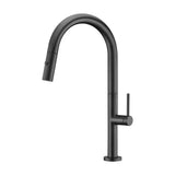 Kitchen faucet single lever high spout solid brass matte black Samoa by Imex
