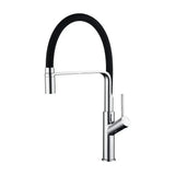 Kitchen faucet single lever with flexible spout matte black and chrome finish Sena by Imex