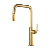 Rubinetto da cucina monocomando estraibile con diffusore doppio getto finitura oro spazzolato Niza di Imex