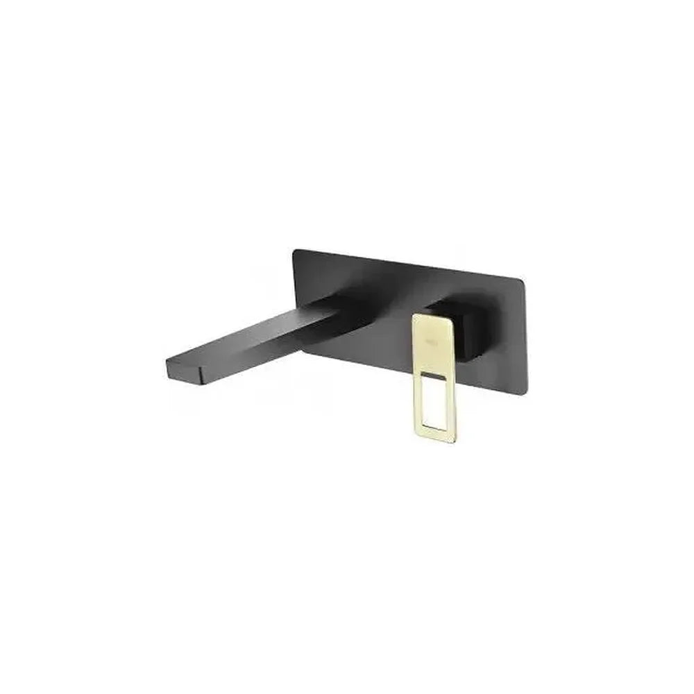 Grifo de lavabo monomando empotrado a pared de acabado negro mate y oro Suecia de Imex Imex