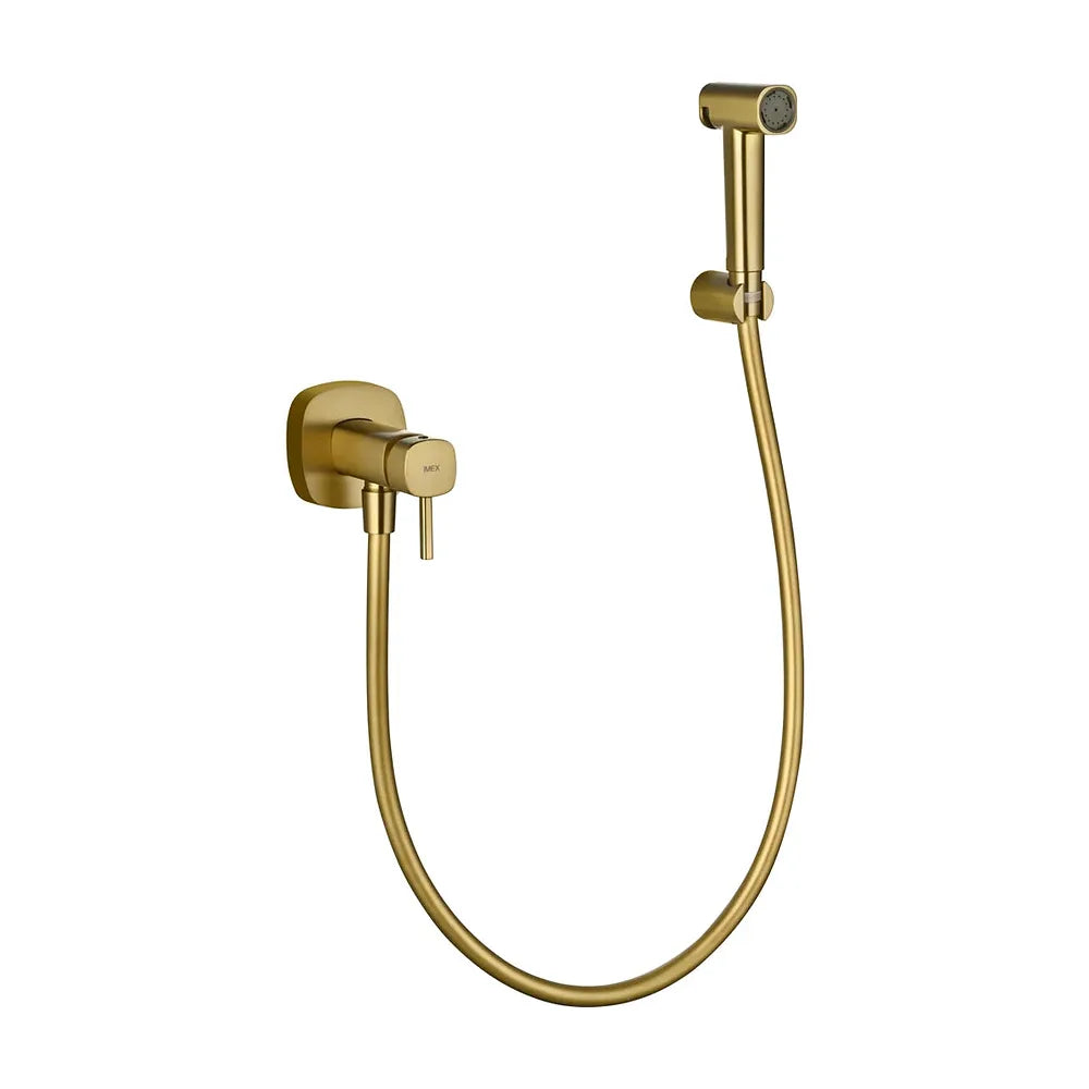 Vista trasera o instalación de Grifo empotrado de bidé Toscana oro cepillado Imex