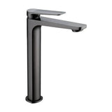 Bathroom basin faucet single lever tall spout brass with black metallic finish Napoles by Imex