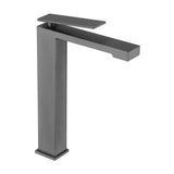Single lever high arc bathroom sink faucet made of brass with black gun metal finish, Pisa by Imex