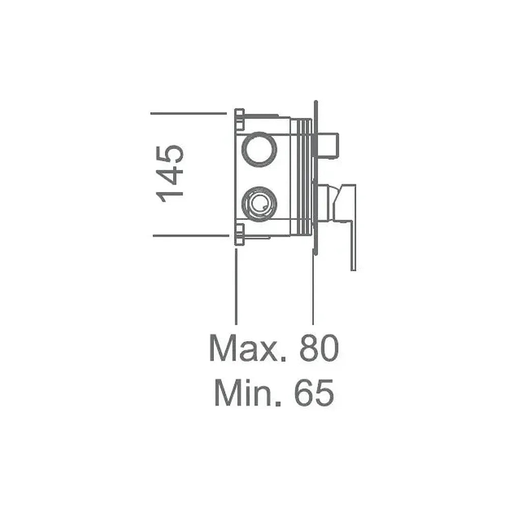 Vista principal de Grifo monomando de pared para ducha de 2 vías fabricado en latón de color negro mate de Imex
