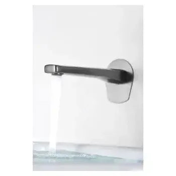 Vista principal de Grifo monomando empotrado para lavabo hecho de latón con acabado negro metalizado Delos de Imex