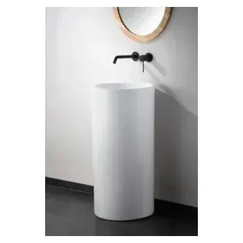 Vista principal de Grifo monomando empotrado para lavabo hecho de latón con acabado negro mate Genova de Imex