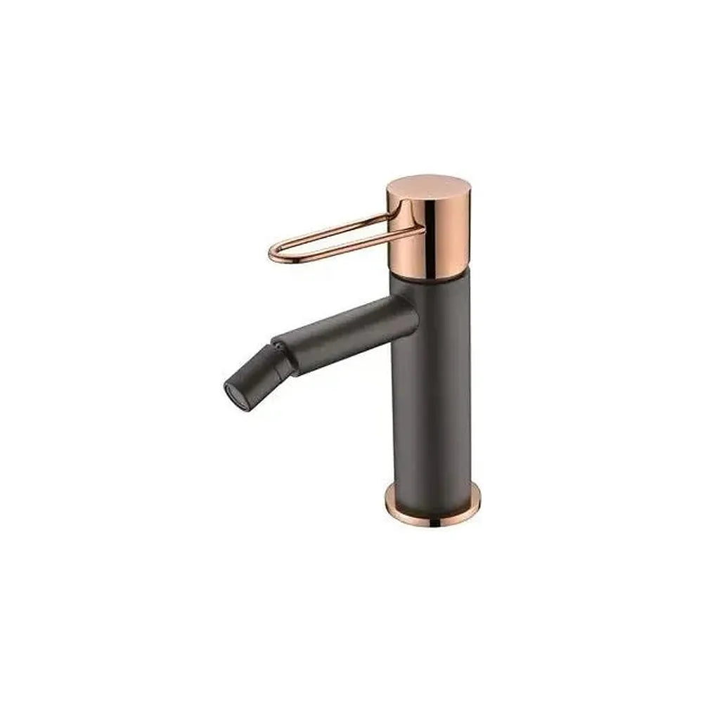 Grifo monomando para bidé con cierre cerámico de diseño moderno y acabado negro y oro Milos de Imex Imex