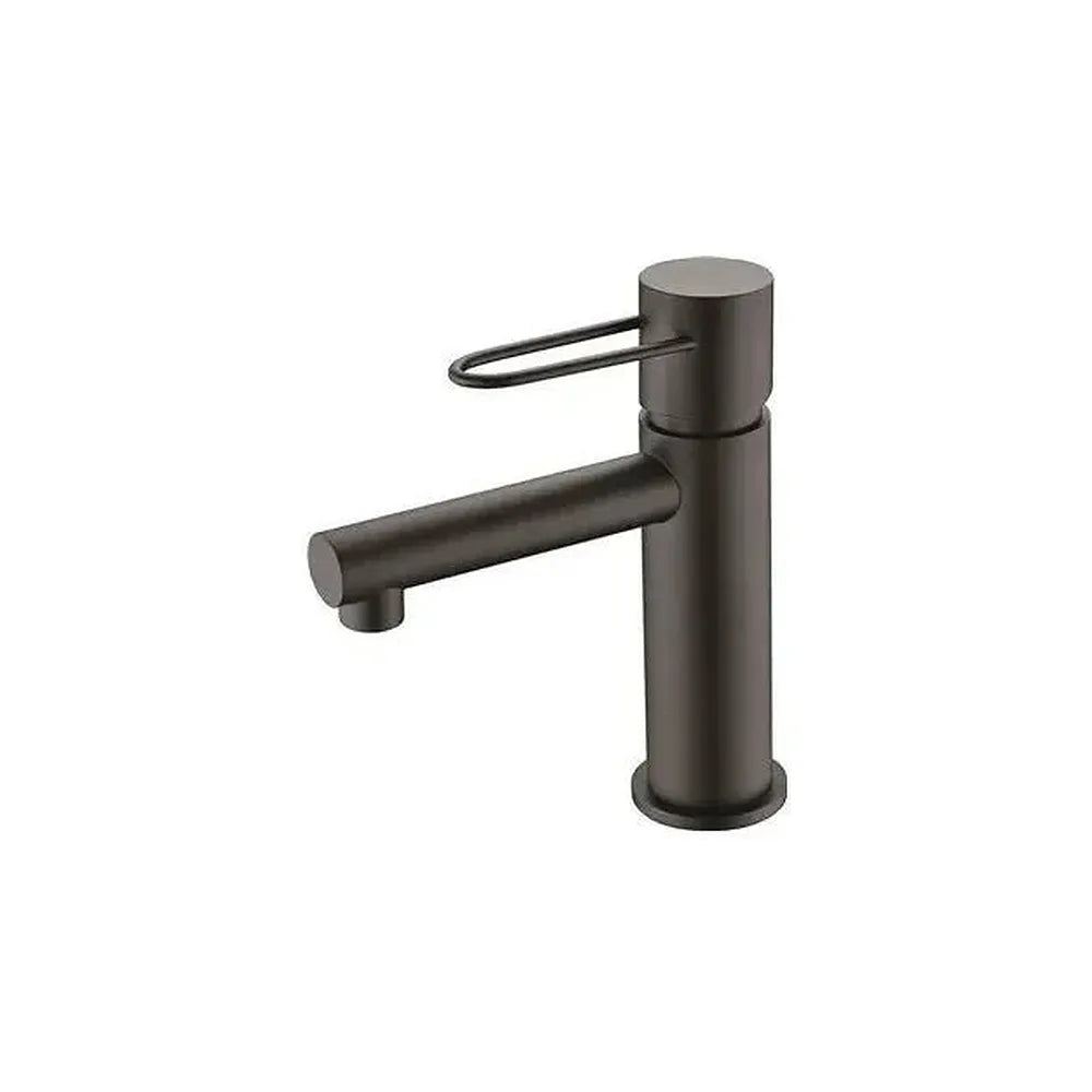 Grifo monomando para lavabo con cierre cerámico de diseño moderno y acabado negro mate Milos de Imex Imex