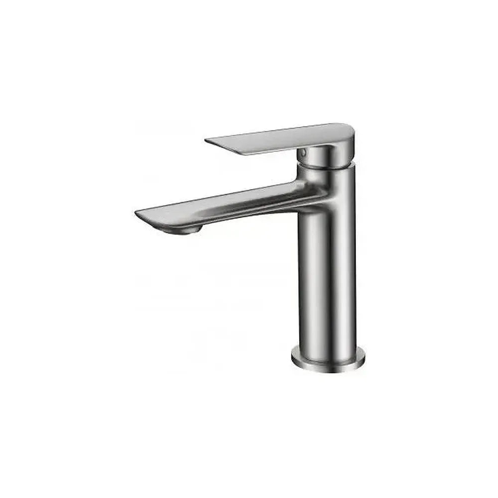 Grifo monomando para lavabo con un cartucho cerámico en color níquel cepillado Ural de Imex Imex