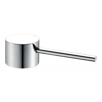 Detalle de acabado y materiales de Grifo monomando para lavabo de caño alto fabricado en latón de acabado cromado Milos...