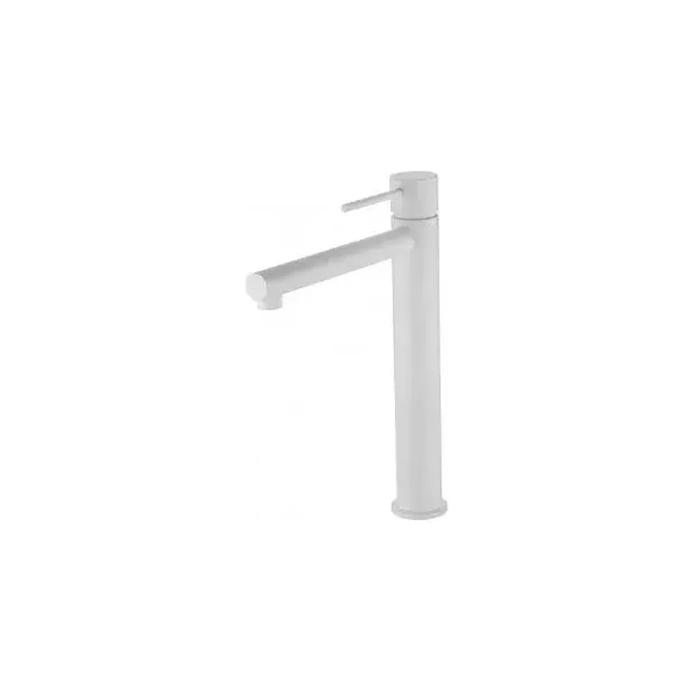 Grifo monomando para lavabo de caño alto fabricado en latón de acabado blanco mate Milos de Imex Imex