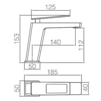 Detalle de funcionamiento de Grifo monomando para lavabo fabricado en latón negro y oro con un caño recto Suecia de Imex