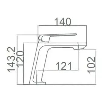 Detalle de acabado y materiales de Grifo monomando para lavabo fabricado en latón con discos de cierre cerámicos Fiyi de Imex