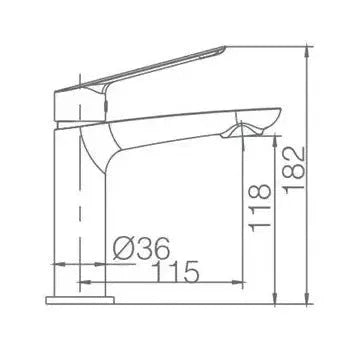 Detalle de acabado y materiales de Grifo monomando para lavabo fabricado en latón con un acabado cromado Luxor de Imex