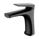 Single lever basin faucet for countertop in brass with matte black finish, Delos by Imex