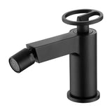 Single lever deck mounted bidet faucet with brass construction and matte black finish Olimpo by Imex