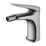 Single lever bidet faucet deck mounted stainless steel satin finish Delos by Imex